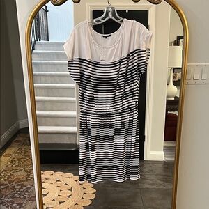 Tart Navy and White Striped Dress